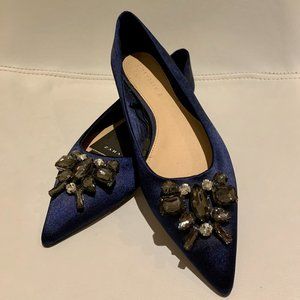 Zara - Pointed Toe Jeweled Flats (NWT)
